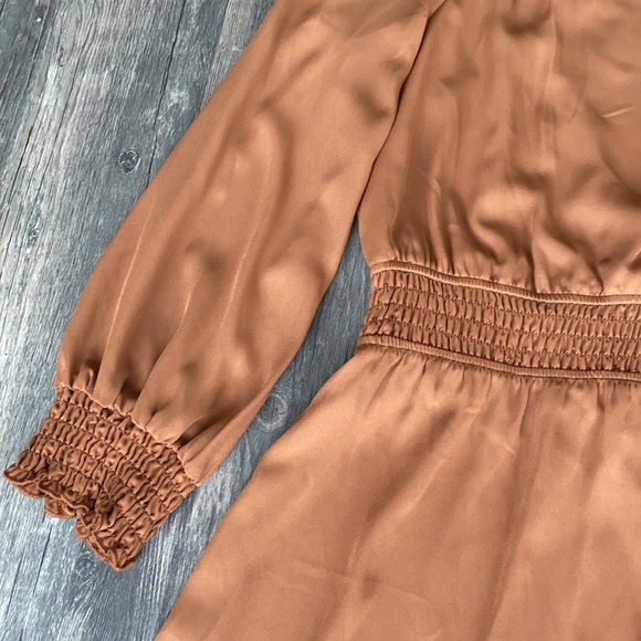 Becca Tilley x Bar III size XL copper colored long sleeve dress with buttons - Picture 3 of 3